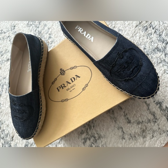 Denim Prada Espadrilles - size 36.5 - Picture 2 of 3